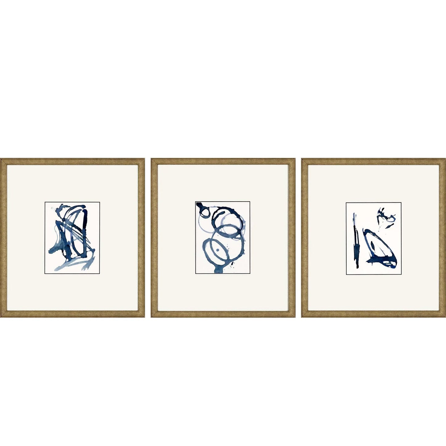 Mayhem Wood Blue Framed Wall Art 3PC