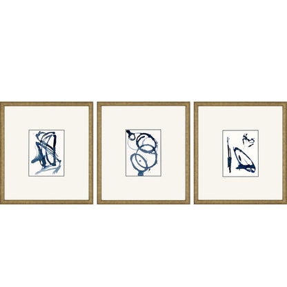Mayhem Wood Blue Framed Wall Art 3PC