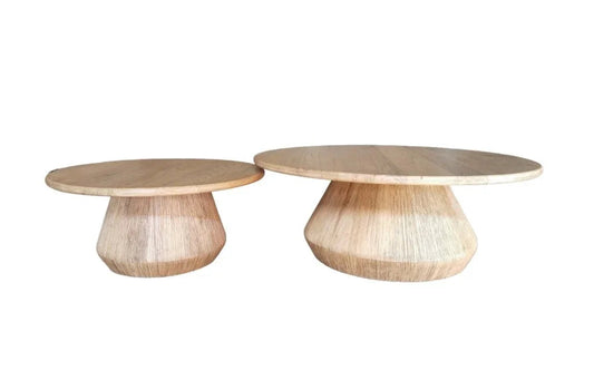 Mazi Wooden Round Coffee Table - LOOMLAN - Artesia - Coffee Tables