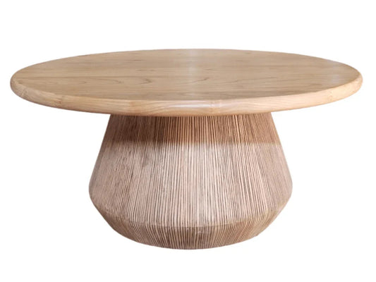 Mazi Wooden Round Coffee Table - LOOMLAN - Artesia - Coffee Tables
