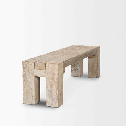 McArthur Whitewash Wooden Dining Bench