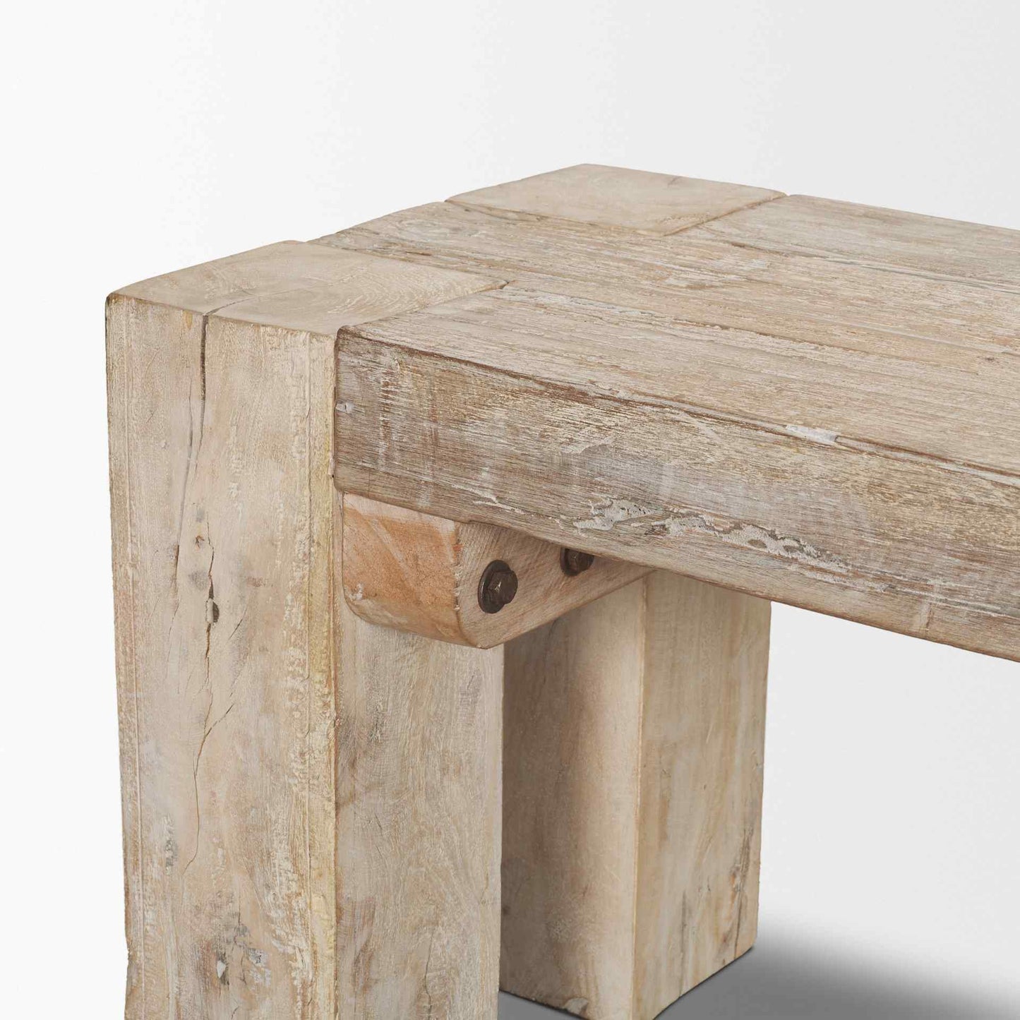 McArthur Whitewash Wooden Dining Bench