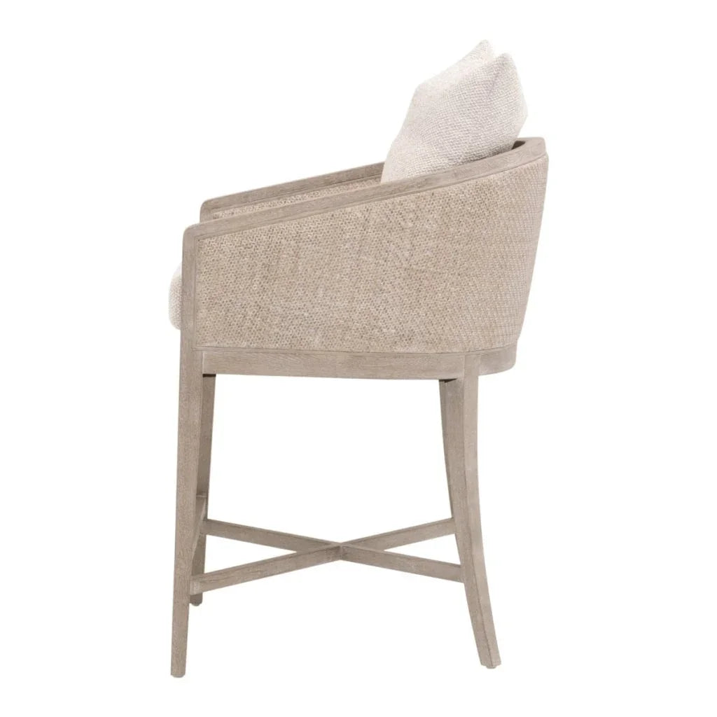 McGuire White Fabric Counter Stool - LOOMLAN - Essentials For Living - Counter Stools