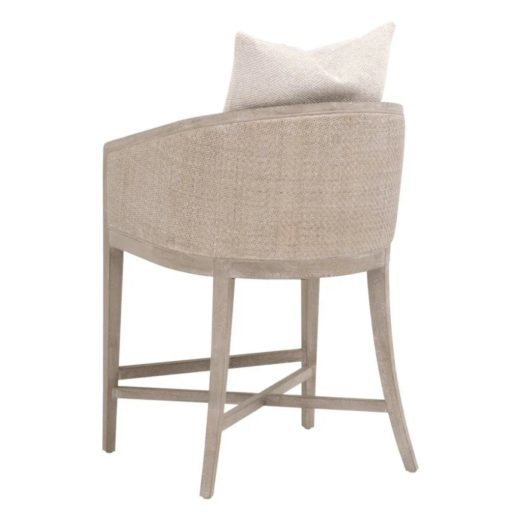 McGuire White Fabric Counter Stool - LOOMLAN - Essentials For Living - Counter Stools