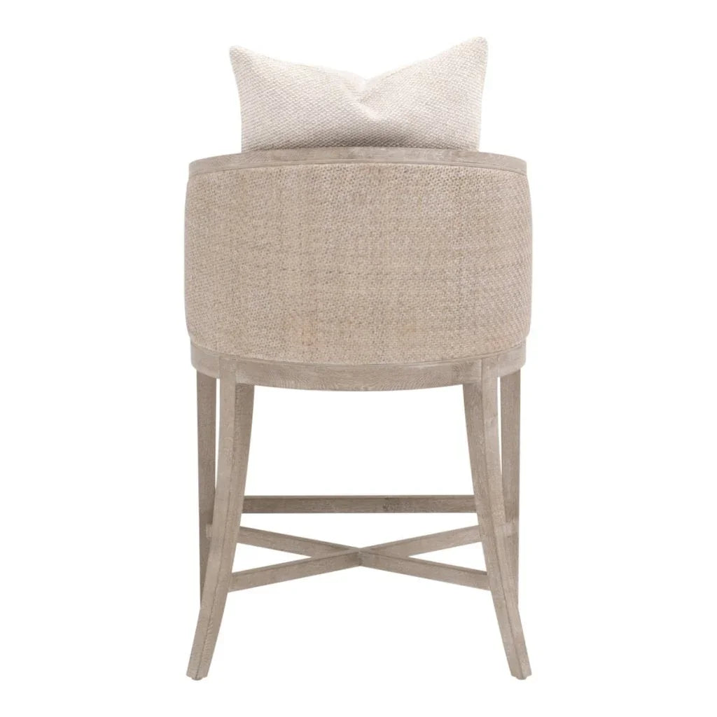 McGuire White Fabric Counter Stool - LOOMLAN - Essentials For Living - Counter Stools