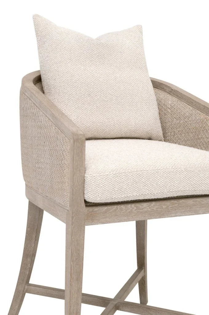 McGuire White Fabric Counter Stool - LOOMLAN - Essentials For Living - Counter Stools