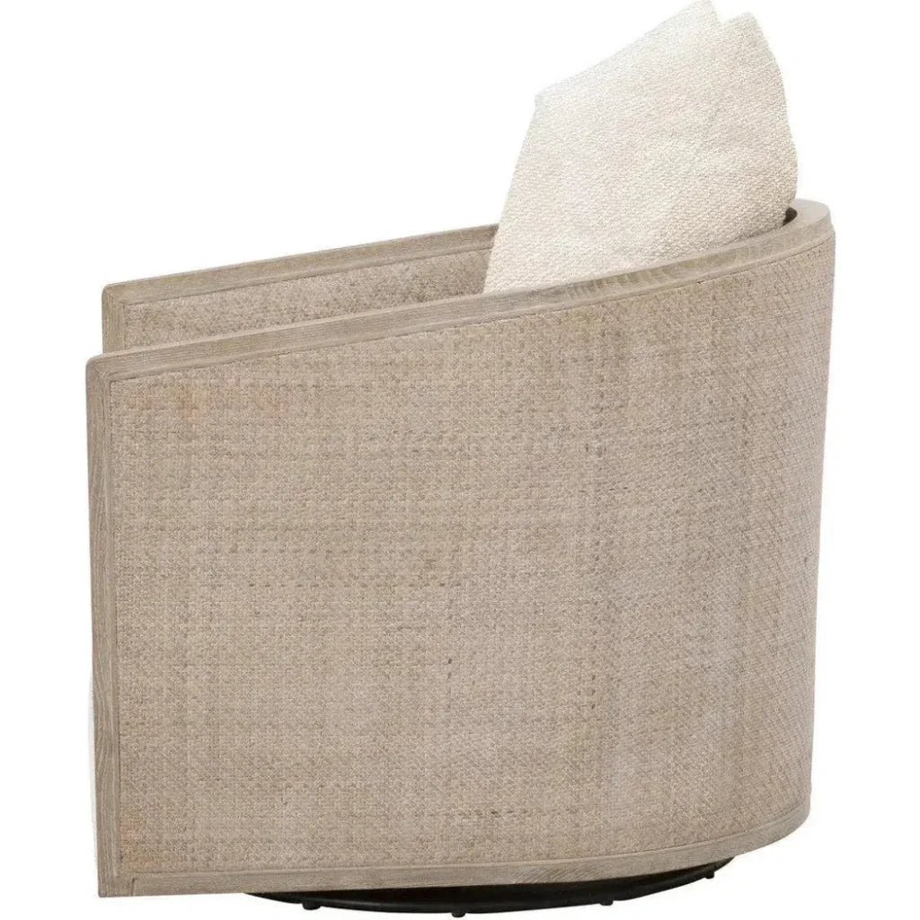 McGuire Wood Brown Swivel Club Armchair - LOOMLAN - Essentials For Living - Club Chairs