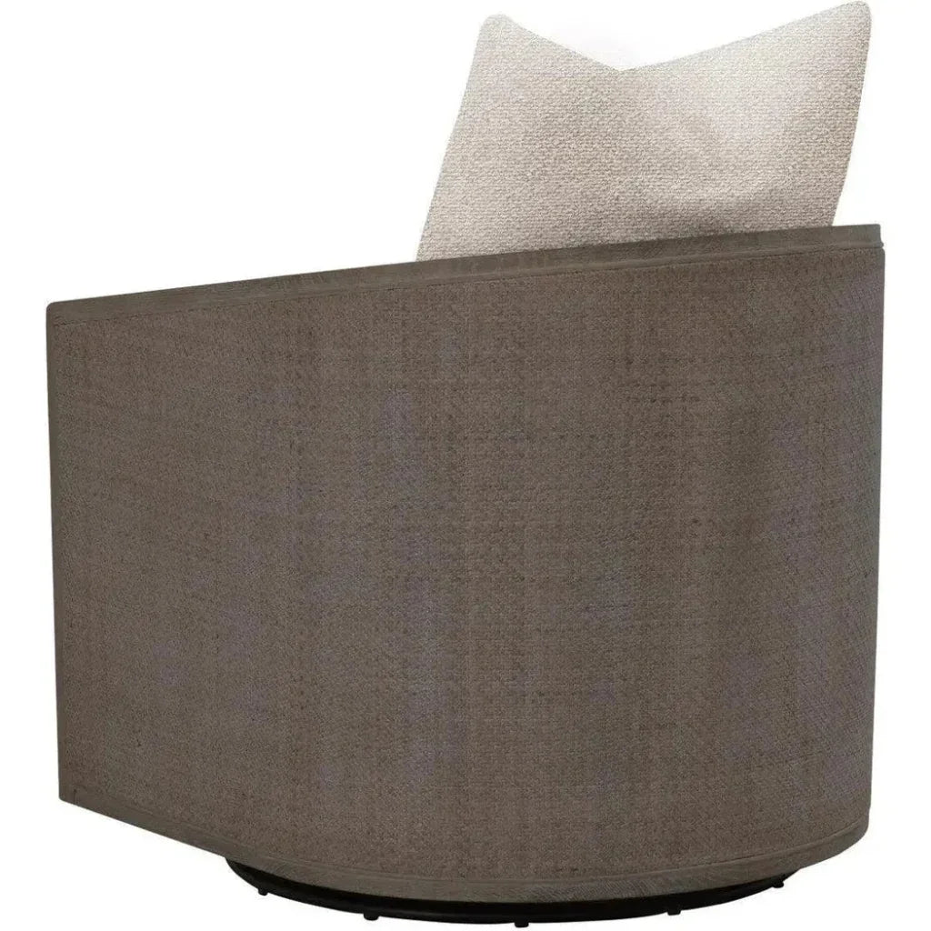 McGuire Wood Matte Brown Swivel Club Armchair - LOOMLAN - Essentials For Living - Club Chairs