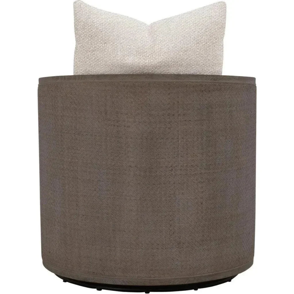 McGuire Wood Matte Brown Swivel Club Armchair - LOOMLAN - Essentials For Living - Club Chairs