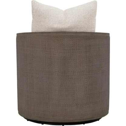 McGuire Wood Matte Brown Swivel Club Armchair - LOOMLAN - Essentials For Living - Club Chairs