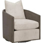 McGuire Wood Matte Brown Swivel Club Armchair - LOOMLAN - Essentials For Living - Club Chairs