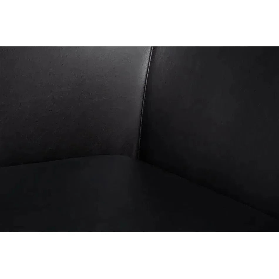 Mcmillan Distilled Wood & Leather Black Sofa - LOOMLAN - Sarreid - Sofas & Loveseats