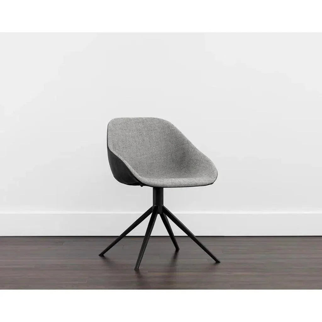Mccoy Leather Swivel Dining Chair - LOOMLAN - SUNPAN - Dining Chairs
