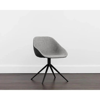 Mccoy Leather Swivel Dining Chair - LOOMLAN - SUNPAN - Dining Chairs