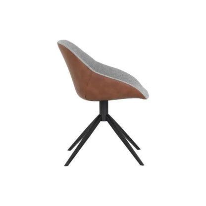 Mccoy Leather Swivel Dining Chair - LOOMLAN - SUNPAN - Dining Chairs