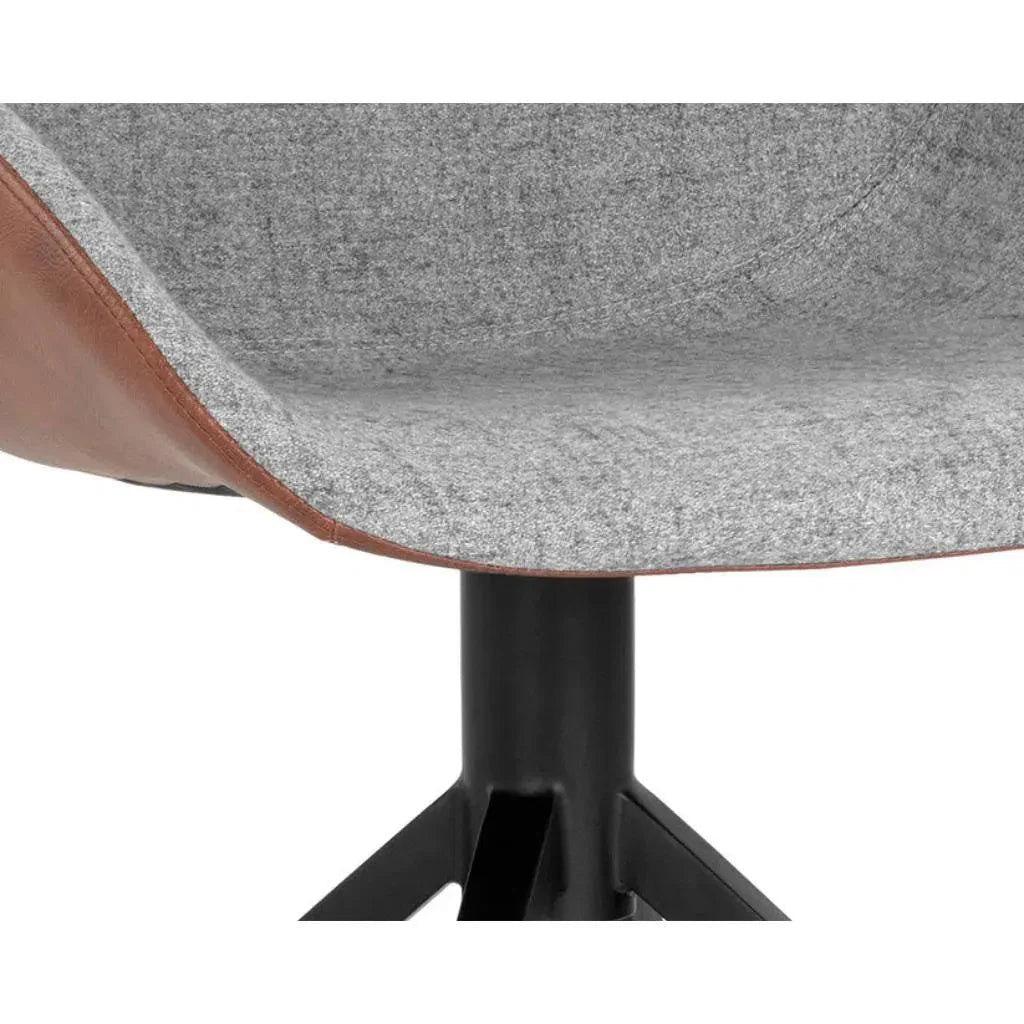 Mccoy Leather Swivel Dining Chair - LOOMLAN - SUNPAN - Dining Chairs