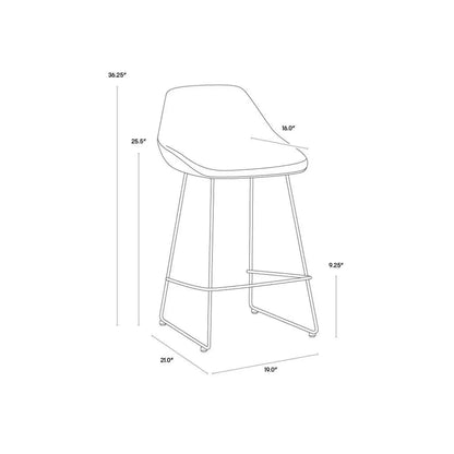Mccoy Leather Two Toned Seat Counter Stool - LOOMLAN - SUNPAN - Counter Stools