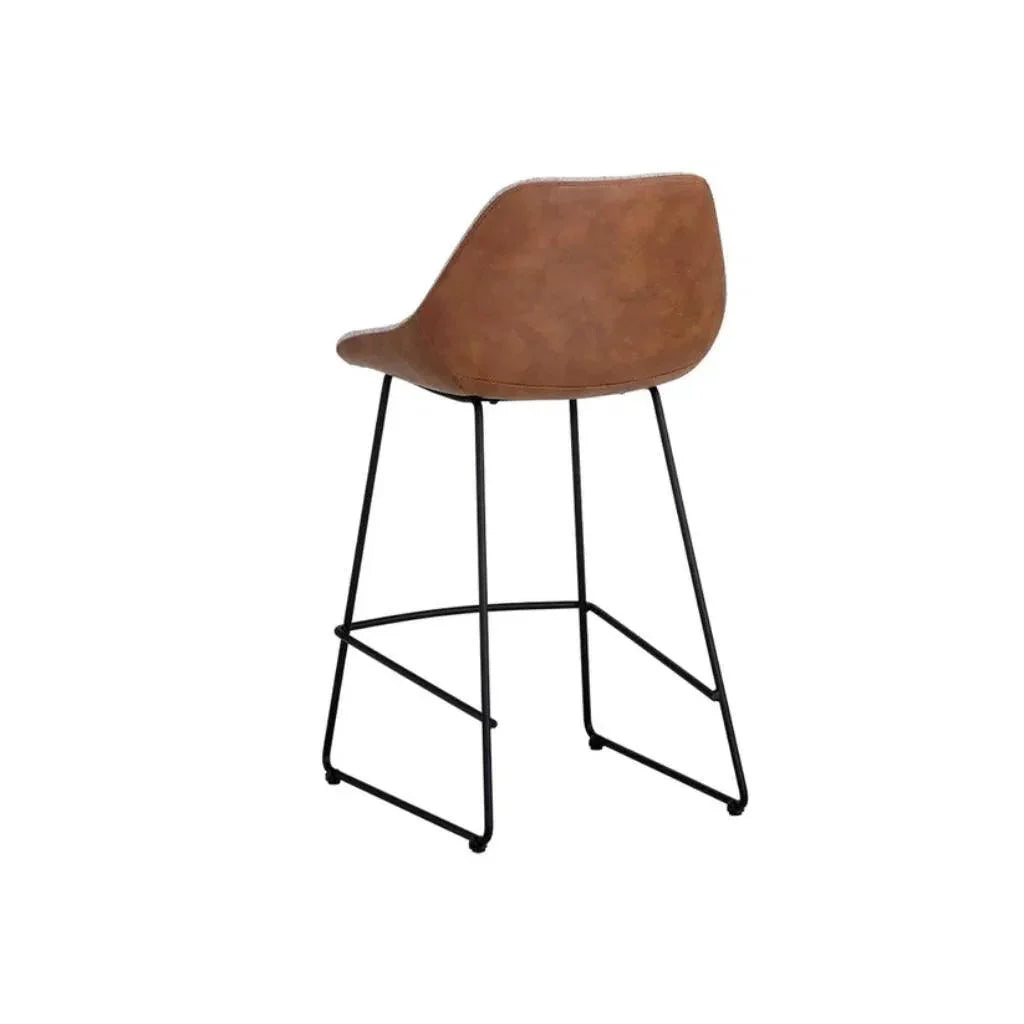 Mccoy Leather Two Toned Seat Counter Stool - LOOMLAN - SUNPAN - Counter Stools