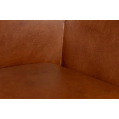 Mcmillan Distilled Wood & Leather Brown Sofa - LOOMLAN - Sarreid - Sofas & Loveseats