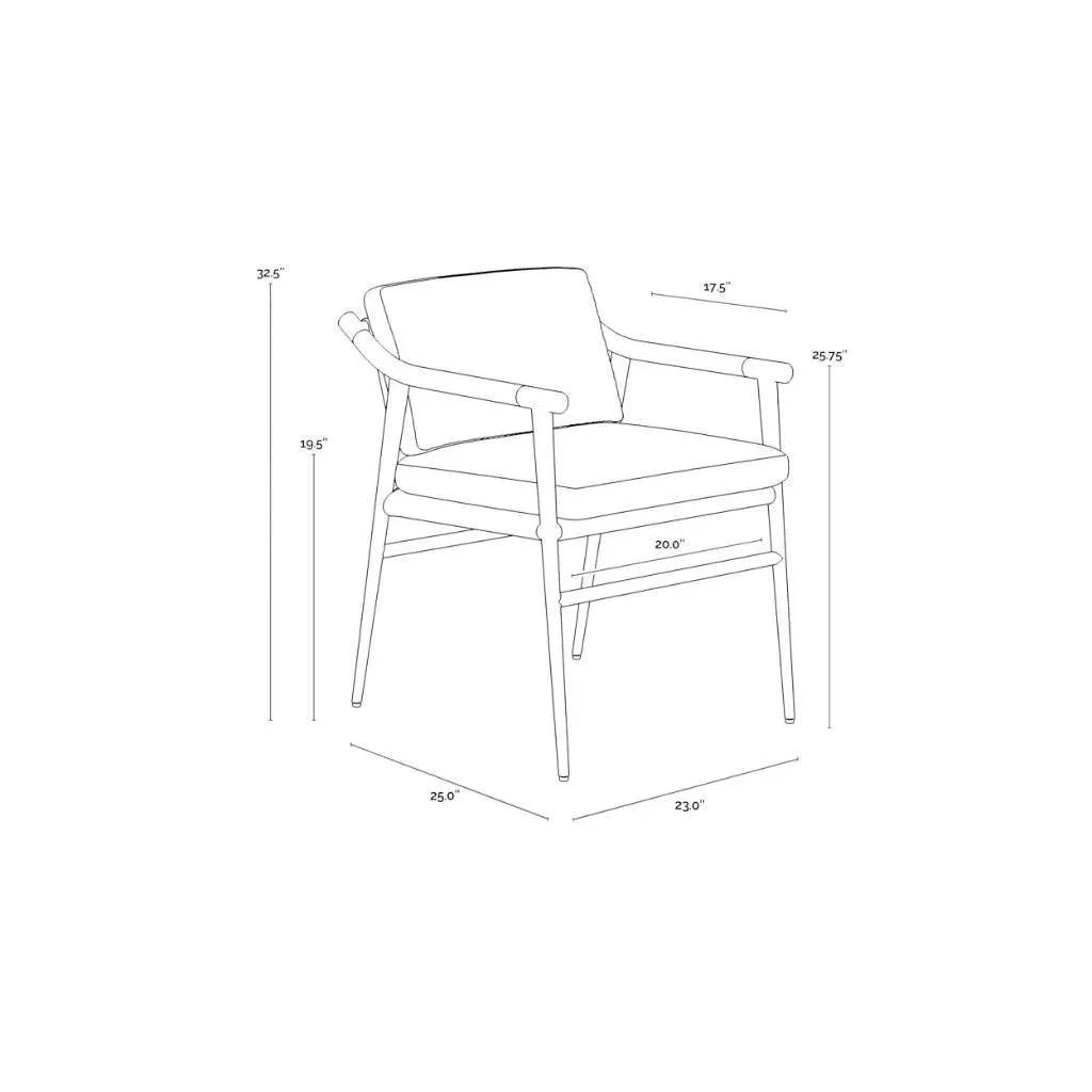 Meadow Fabric Dining Armchair - LOOMLAN - SUNPAN - Dining Chairs
