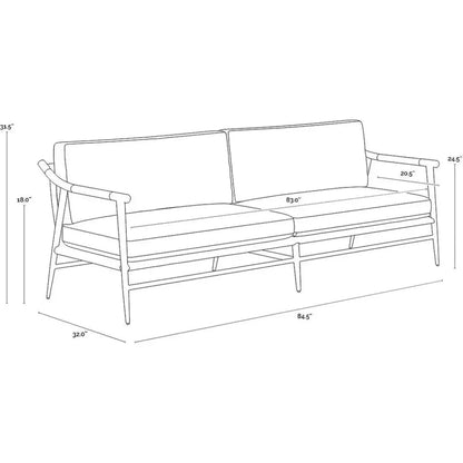 Meadow Sofa Vault Fog Mid - Century Stain Resistant - LOOMLAN - SUNPAN - Sofas & Loveseats
