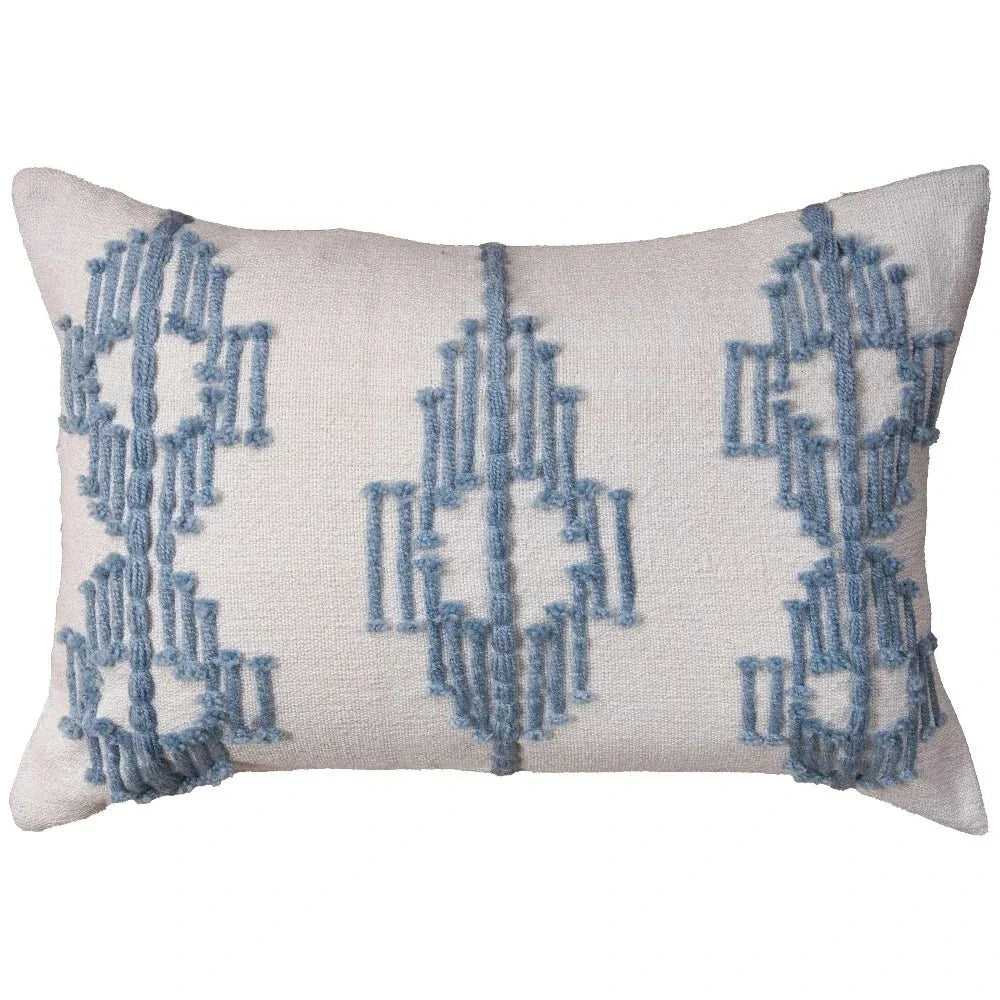 Medallion Blue Lumbar Outdoor Pillow-Outdoor Pillows-LOOMLAN-LOOMLAN