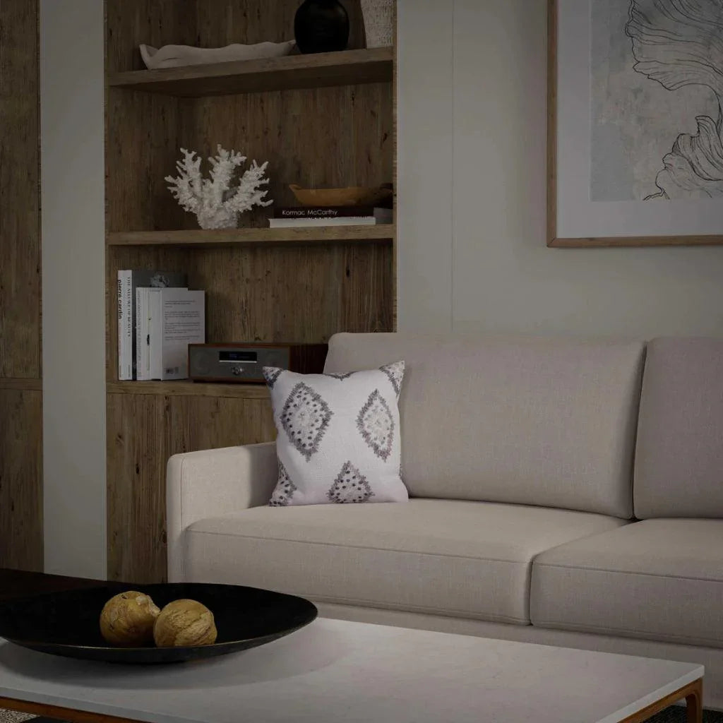 Medallion Ivory Outdoor Throw Pillows-Outdoor Pillows-LOOMLAN-LOOMLAN