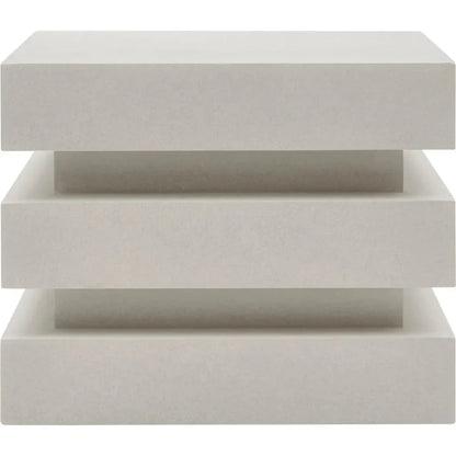 Meditation Block Short - White Outdoor End Table - LOOMLAN - Seasonal Living - Outdoor Side Tables