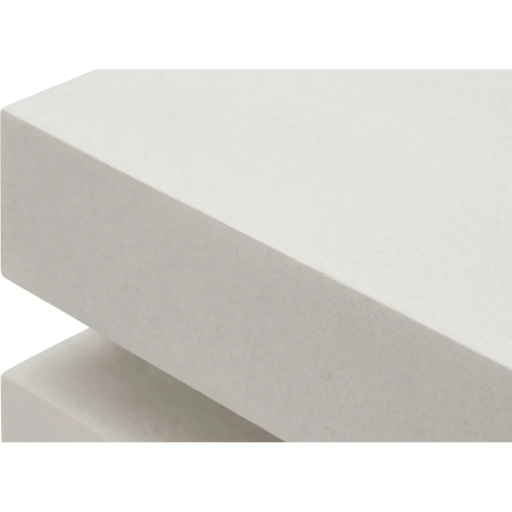 Meditation Block Short - White Outdoor End Table - LOOMLAN - Seasonal Living - Outdoor Side Tables