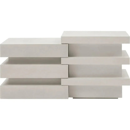 Meditation Block Short - White Outdoor End Table - LOOMLAN - Seasonal Living - Outdoor Side Tables