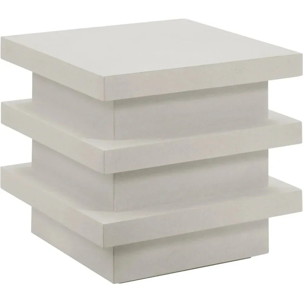 Meditation Block Tall - White Outdoor Accent Table - LOOMLAN - Seasonal Living - Outdoor Side Tables