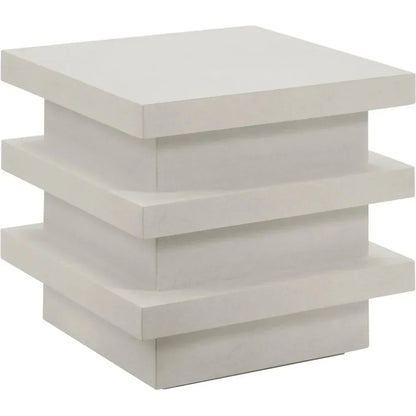 Meditation Block Tall - White Outdoor Accent Table - LOOMLAN - Seasonal Living - Outdoor Side Tables