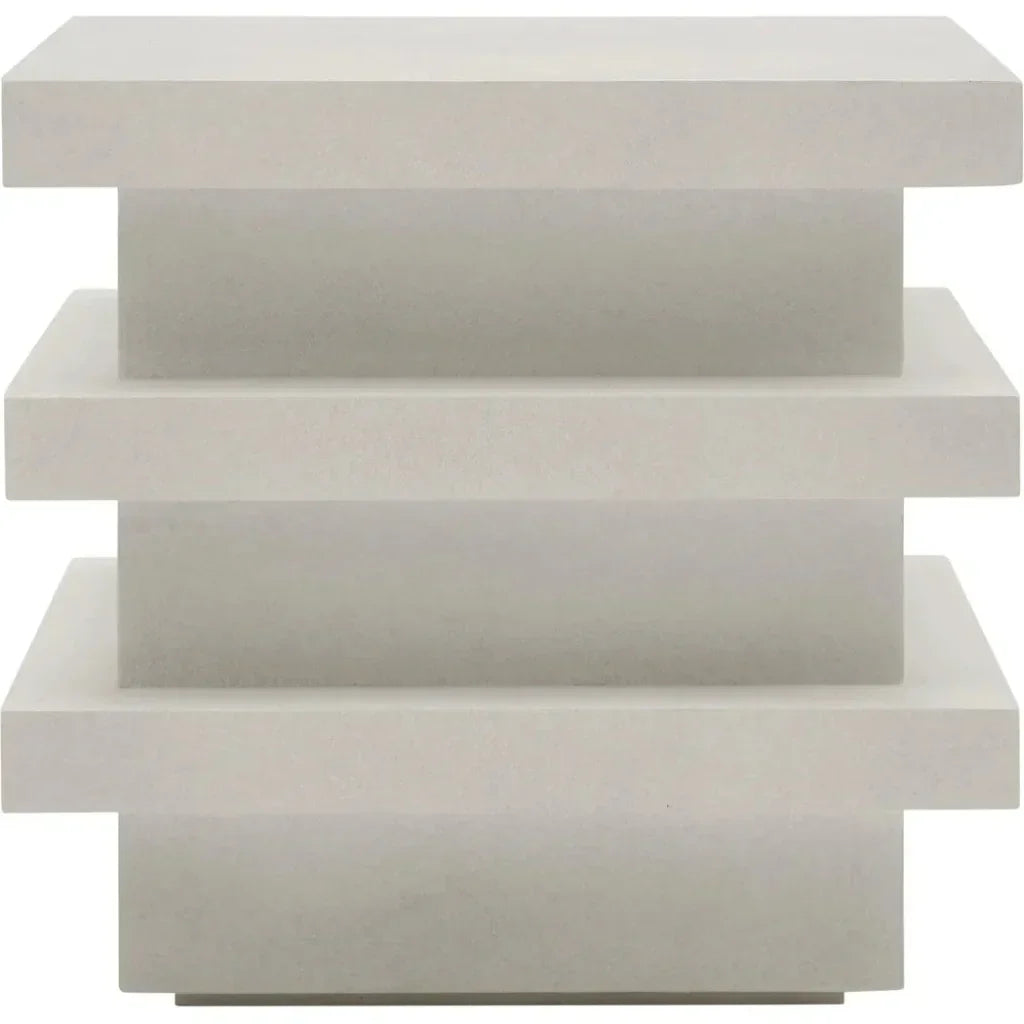 Meditation Block Tall - White Outdoor Accent Table - LOOMLAN - Seasonal Living - Outdoor Side Tables