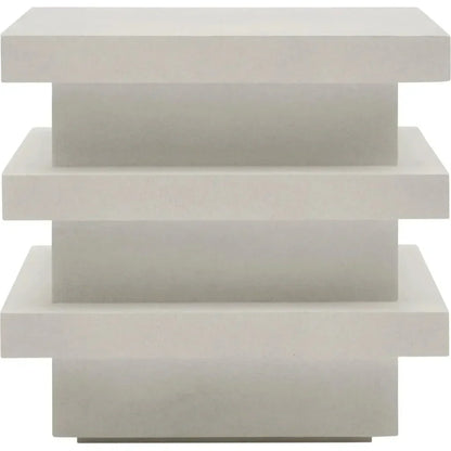 Meditation Block Tall - White Outdoor Accent Table - LOOMLAN - Seasonal Living - Outdoor Side Tables