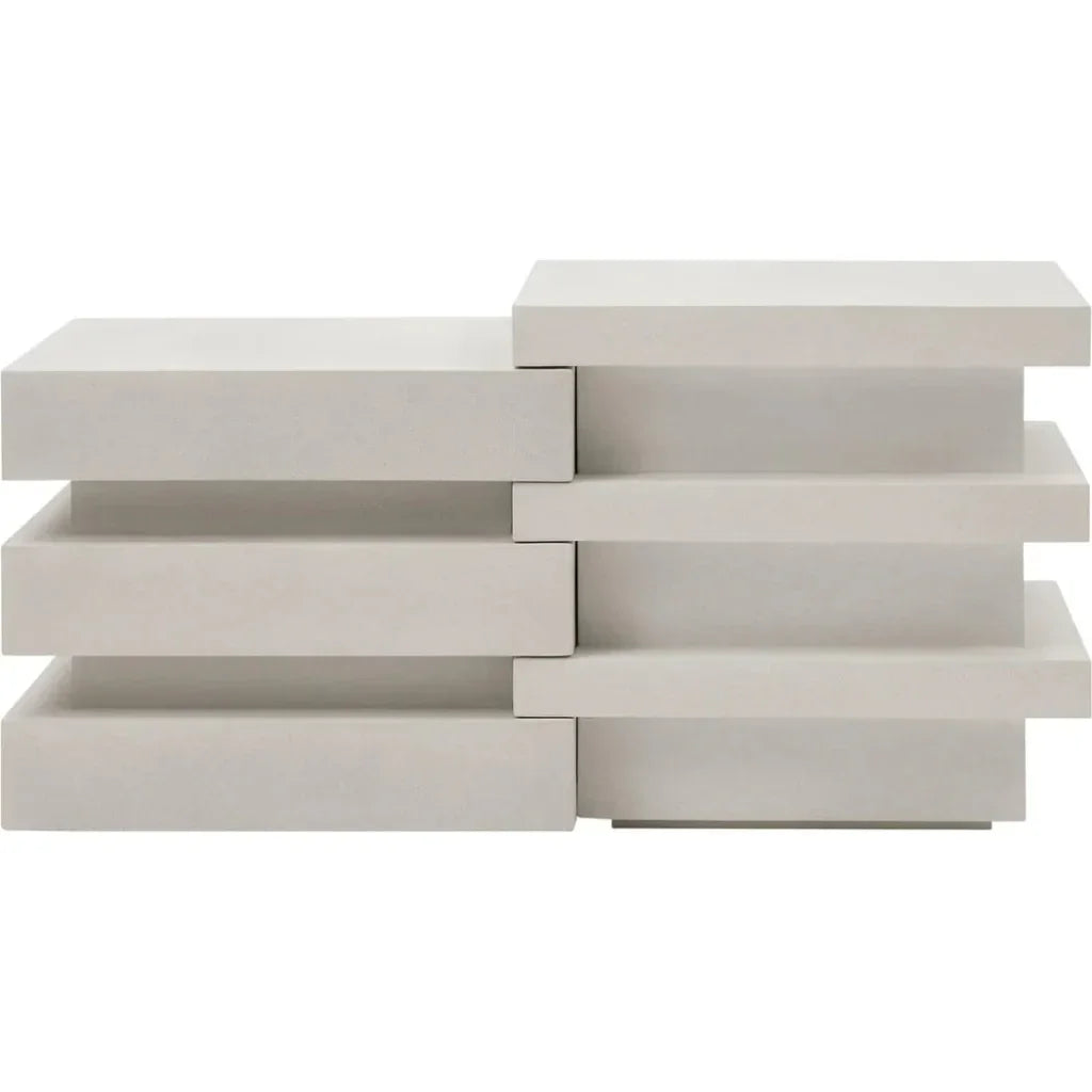 Meditation Block Tall - White Outdoor Accent Table - LOOMLAN - Seasonal Living - Outdoor Side Tables