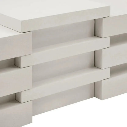 Meditation Block Tall - White Outdoor Accent Table - LOOMLAN - Seasonal Living - Outdoor Side Tables