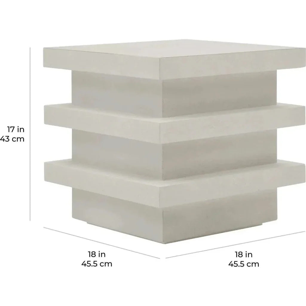 Meditation Block Tall - White Outdoor Accent Table - LOOMLAN - Seasonal Living - Outdoor Side Tables