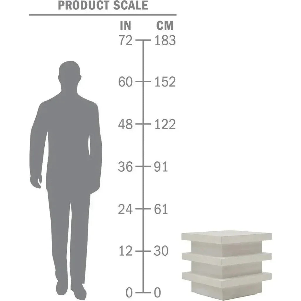 Meditation Block Tall - White Outdoor Accent Table - LOOMLAN - Seasonal Living - Outdoor Side Tables