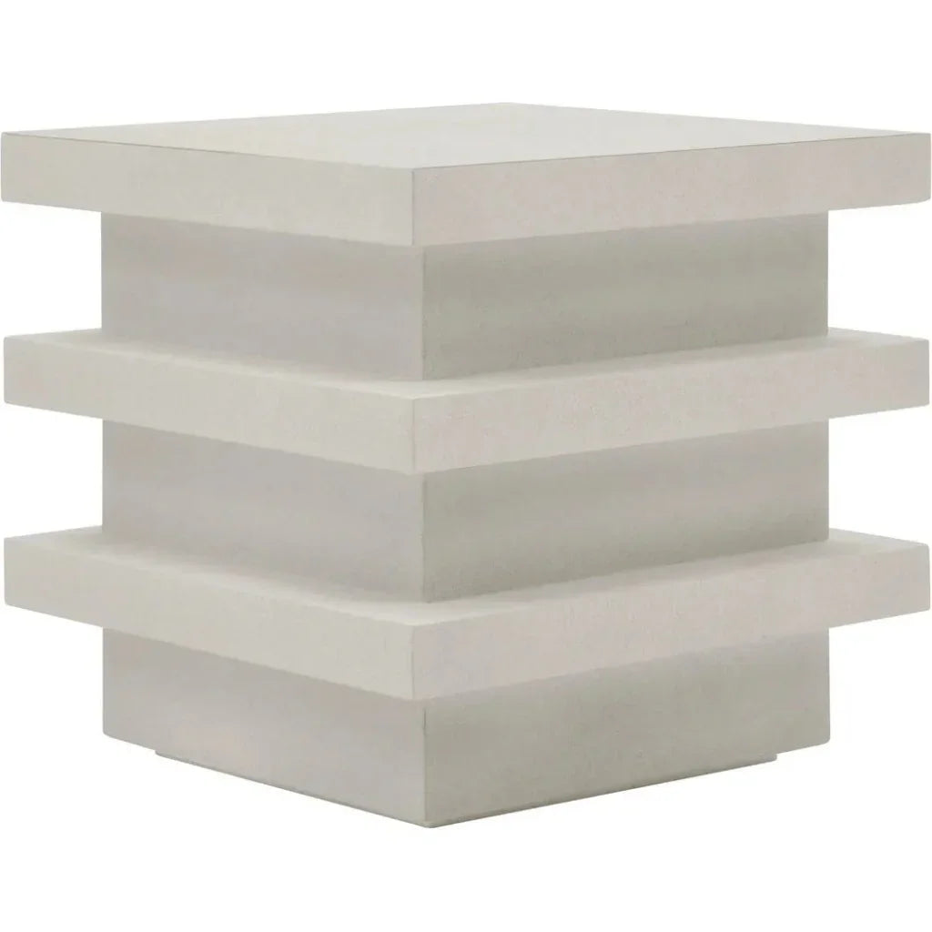 Meditation Block Tall - White Outdoor Accent Table - LOOMLAN - Seasonal Living - Outdoor Side Tables