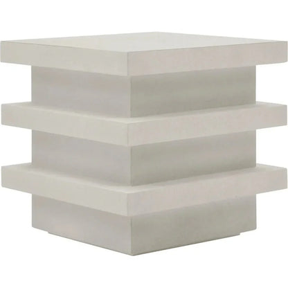 Meditation Block Tall - White Outdoor Accent Table - LOOMLAN - Seasonal Living - Outdoor Side Tables