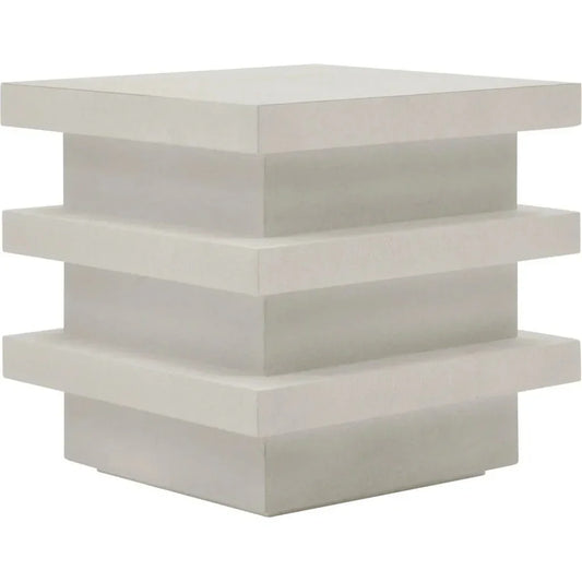 Meditation Block Tall - White Outdoor Accent Table - LOOMLAN - Seasonal Living - Outdoor Side Tables