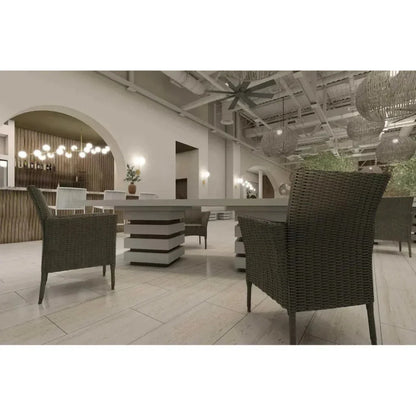 Meditation Rectangle White Outdoor Dining Table-Outdoor Dining Tables-Seasonal Living-LOOMLAN