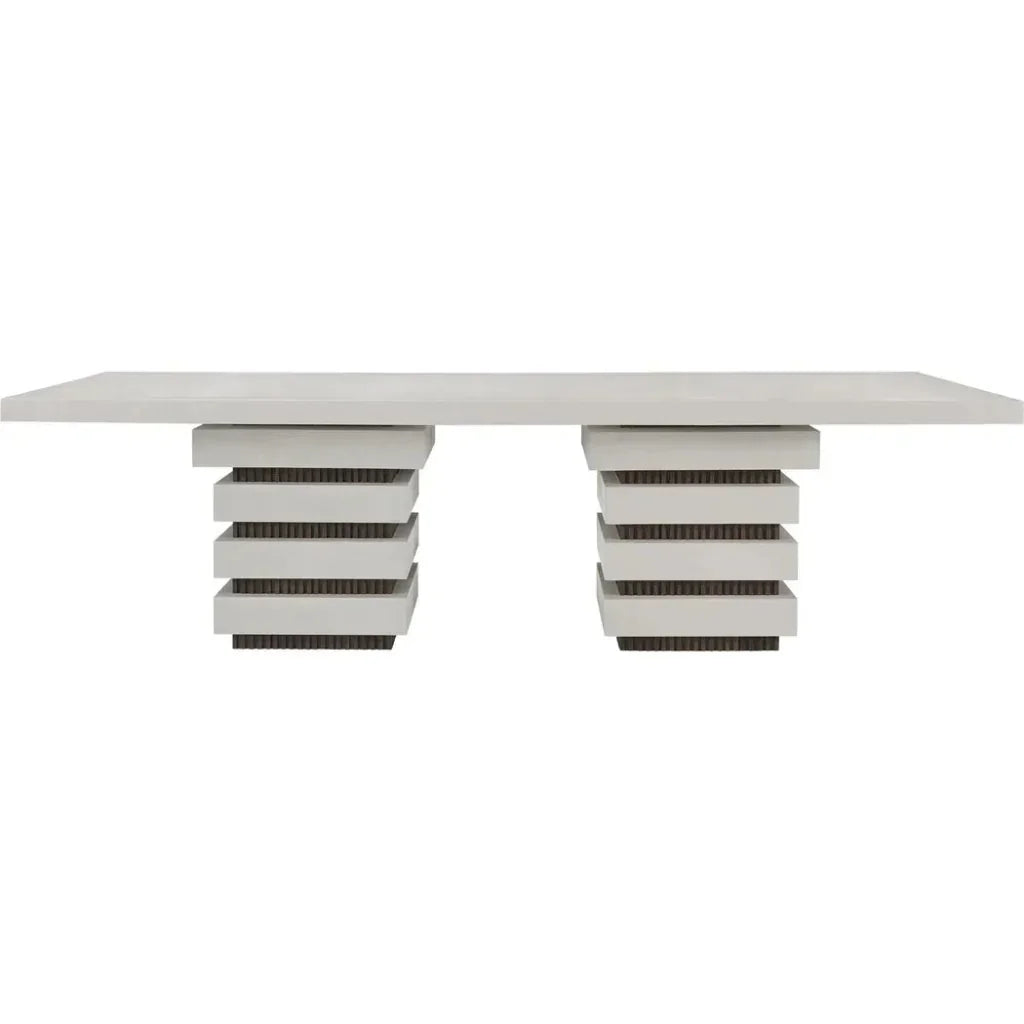 Meditation Rectangle White Outdoor Dining Table-Outdoor Dining Tables-Seasonal Living-LOOMLAN