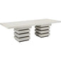 Meditation Rectangle White Outdoor Dining Table-Outdoor Dining Tables-Seasonal Living-LOOMLAN