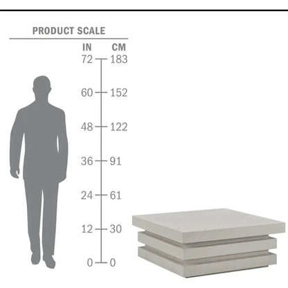 Meditation Square White Outdoor Coffee Table-Outdoor Coffee Tables-Seasonal Living-LOOMLAN