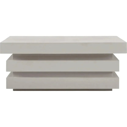 Meditation Square White Outdoor Coffee Table-Outdoor Coffee Tables-Seasonal Living-LOOMLAN