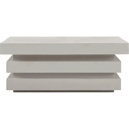 Meditation Square White Outdoor Coffee Table-Outdoor Coffee Tables-Seasonal Living-LOOMLAN