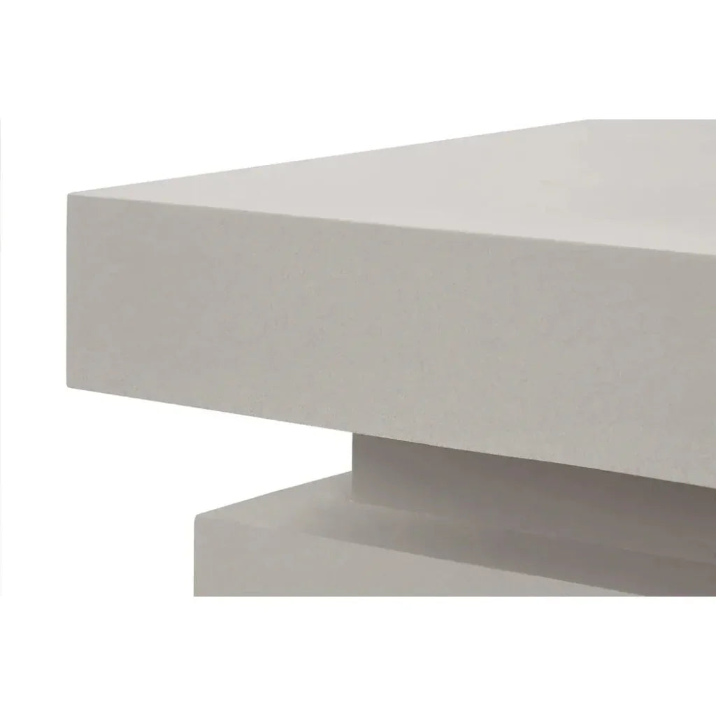 Meditation Square White Outdoor Coffee Table-Outdoor Coffee Tables-Seasonal Living-LOOMLAN