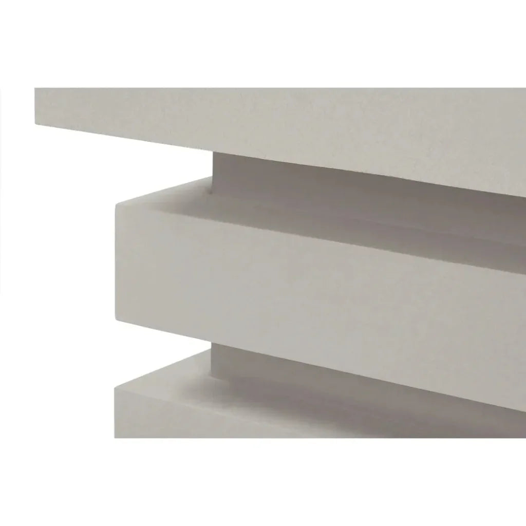 Meditation Square White Outdoor Coffee Table-Outdoor Coffee Tables-Seasonal Living-LOOMLAN