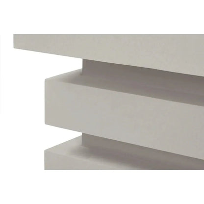 Meditation Square White Outdoor Coffee Table-Outdoor Coffee Tables-Seasonal Living-LOOMLAN